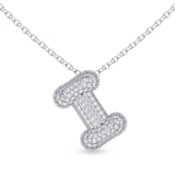 9ct White Gold Lab Diamond Initial I Necklace (1 Ct. Tw.) front image
