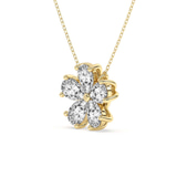 14ct Yellow Gold Pear Petal Lab Diamond Fashion Necklace (1/2 Ct. Tw.) left