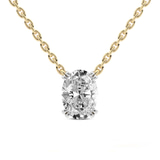 10kt Yellow Gold Ethereal Oval Lab Diamond Solitaire Necklace (1 1/2 Ct. Tw.) front image
