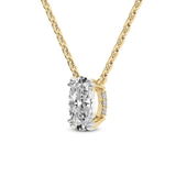 10kt Yellow Gold Ethereal Oval Lab Diamond Solitaire Necklace (1 1/2 Ct. Tw.) left