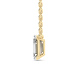 10kt Yellow Gold Alma Emerald Lab Diamond Solitaire Necklace (3 Ct. Tw.) right