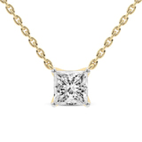 9ct Yellow Gold Zenobia Princess Lab Diamond Solitaire Necklace (1 1/2 Ct. Tw.) front image