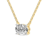 10kt Yellow Gold Fernanda Oval Lab Diamond Solitaire Necklace (1 Ct. Tw.) left