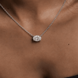 14ct Yellow Gold Fernanda Oval Lab Diamond Solitaire Necklace (2 Ct. Tw.) model image two