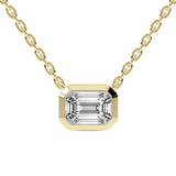 10kt Yellow Gold Aubree Emerald Bezel Lab Diamond Solitaire Necklace (1 1/2 Ct. Tw.) front image