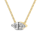 14kt Yellow Gold Christina Marquise Lab Diamond Solitaire Necklace (1 Ct. Tw.) side right image one