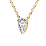 14kt Yellow Gold Fiona Pear Lab Diamond Solitaire Necklace (1/2 Ct. Tw.) side right image one