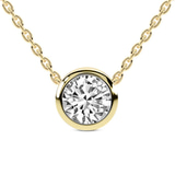 14kt Yellow Gold Agustina Round Bezel Lab Diamond Solitaire Necklace (1 Ct. Tw.) front image
