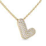 9ct Yellow Gold Lab Diamond Initial L Necklace (1 Ct. Tw.) left