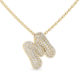 9ct Yellow Gold Lab Diamond Initial M Necklace (1 Ct. Tw.) side right image one