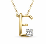 10kt Yellow Gold Minimal Lab Diamond Initial E Necklace (1/5 Ct. Tw.) front image