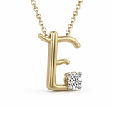 10kt Yellow Gold Minimal Lab Diamond Initial E Necklace (1/5 Ct. Tw.) right