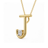 14kt Yellow Gold Minimal Lab Diamond Initial J Necklace (1/5 Ct. Tw.) right