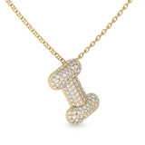10kt Yellow Gold Lab Diamond Initial I Necklace (1 Ct. Tw.) side right image one