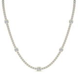 10kt Yellow Gold Solitaire Station Lab Diamond Tennis Necklace (7 Ct. Tw.) front image