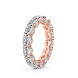 14kt Rose Gold Kendall Oval Milgrain Lab Diamond Eternity Ring (3 Ct. Tw.) left