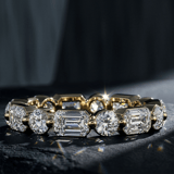 14ct Rose Gold Allie Round & Emerald Lab Diamond Eternity Ring (2 Ct. Tw.) color product image one