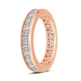 10kt Rose Gold Channel Set Princess Lab Diamond Eternity Ring (2 Ct. Tw.) left