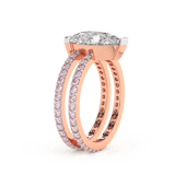 14kt Rose Gold Aurora Colored Lab Diamond Ring (3 Ct. Tw.) standing product image one