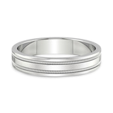 10kt White Gold Crossline Milgrain Men's Band front image
