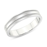 10kt White Gold Crossline Milgrain Men's Band left