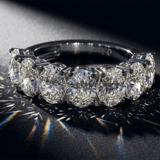 9ct White Gold Blanca Oval Lab Diamond Anniversary Band (1 Ct. Tw.) color product image one