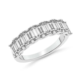 Platinum Marcela Emerald Lab Diamond Anniversary Band (1 Ct. Tw.) side right image one