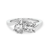 Platinum Cecelia Two Stone Cushion and Pear Toi et Moi Lab Grown Diamond Ring (2 Ct. Tw.) front image