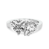 10kt White Gold Meg Two Stone Pear and Heart Toi et Moi Lab Grown Diamond Ring (1 Ct. Tw.) front image
