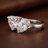 10kt White Gold Meg Two Stone Pear and Heart Toi et Moi Lab Grown Diamond Ring (1 Ct. Tw.) color product image two