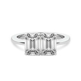Platinum Itzel Two Stone with Both Emeralds Toi Et Moi Lab Grown Diamond Ring (1 Ct. Tw.) front image