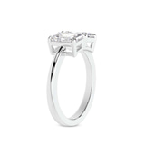 Platinum Itzel Two Stone with Both Emeralds Toi Et Moi Lab Grown Diamond Ring (1 Ct. Tw.) left
