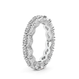 9ct White Gold Kendall Oval Milgrain Lab Diamond Eternity Ring (2 Ct. Tw.) left