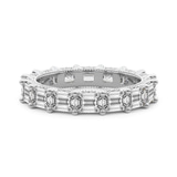 10kt White Gold Sol Emerald Milgrain Lab Diamond Eternity Ring (3 Ct. Tw.) front image