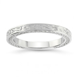 14kt White Gold Vintage Wedding Band front image