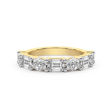 14kt Yellow Gold Rania Emerald and Oval Lab Diamond Anniversary Band (1 Ct. Tw.) front image