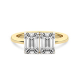 10kt Yellow Gold Itzel Two Stone with Both Emeralds Toi Et Moi Lab Grown Diamond Ring (1 Ct. Tw.) front image