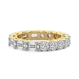 14ct Yellow Gold Brynn Emerald & Round Lab Diamond Eternity Ring (2 Ct. Tw.) front image