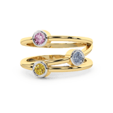 18ct Yellow Gold Shooting Stars Colored Lab Diamond Ring (2 Ct. Tw.) side right image one