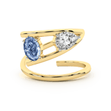 10kt Yellow Gold Before the Rainbow Colored Lab Diamond Ring (1 Ct. Tw.) left