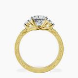 10kt Yellow Gold Valencia Three Stone Vintage Lab Diamond Ring side right image one