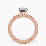 10kt Rose Gold Ivory Vintage Solitaire Lab Diamond Ring side right image one