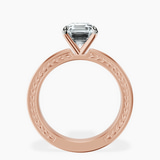 9ct Rose Gold Ivory Vintage Solitaire Lab Diamond Ring side right image one