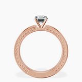 18kt Rose Gold Ivory Vintage Solitaire Lab Diamond Ring side right image one
