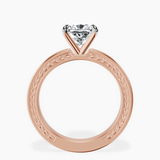 10ct Rose Gold Ivory Vintage Solitaire Lab Diamond Ring side right image one