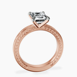 10kt Rose Gold Ivory Vintage Solitaire Lab Diamond Ring side right image one