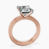 14kt Rose Gold Ivory Vintage Solitaire Lab Diamond Ring side right image one