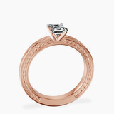 18kt Rose Gold Ivory Vintage Solitaire Lab Diamond Ring side right image one