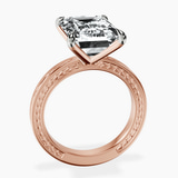 18kt Rose Gold Ivory Vintage Solitaire Lab Diamond Ring side right image one