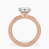 14ct Rose Gold Ivory Vintage Solitaire Lab Diamond Ring side right image one
